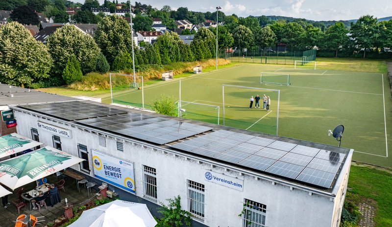Solaranlage auf dem Vereinsgebäude des SV Herbede